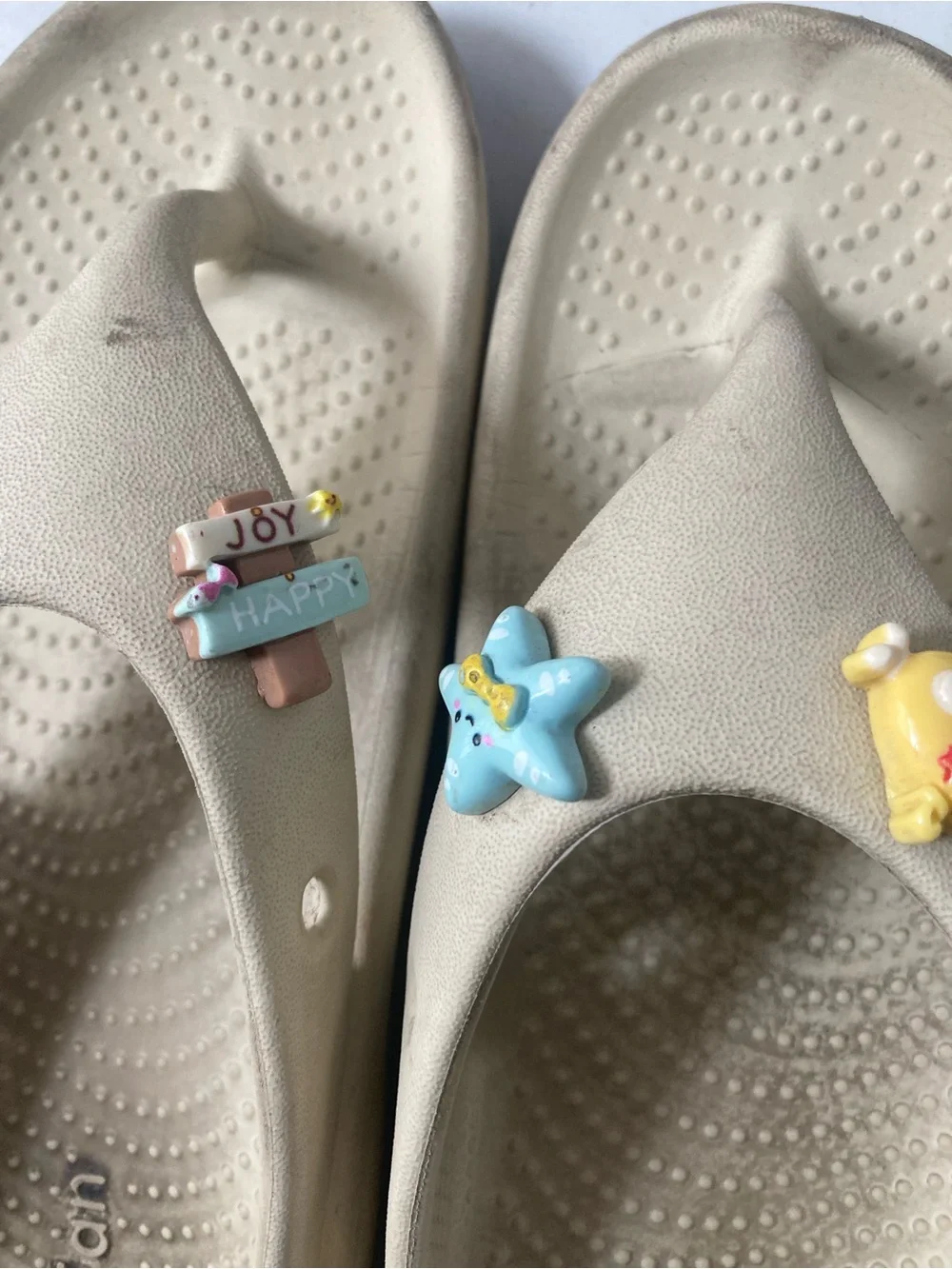 CROCS Kids Beige Slip-On Sandals with Colorful Charms